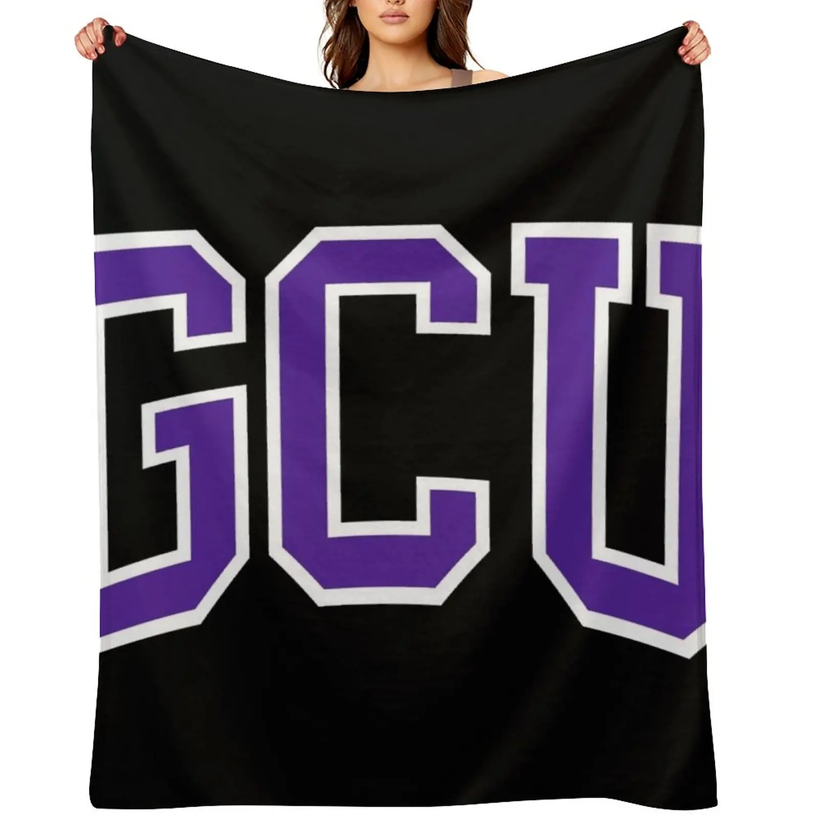 

gcu- college font curved Throw Blanket Blankets For Baby Tourist Bed Fashionable decorative Blankets