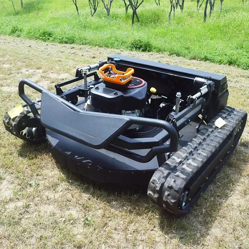 Upgraded Version Industrial Cordless Power Force Lawn Mower Garden Robot Automatic 900mm Cutting Width Rubber Crawler Mower