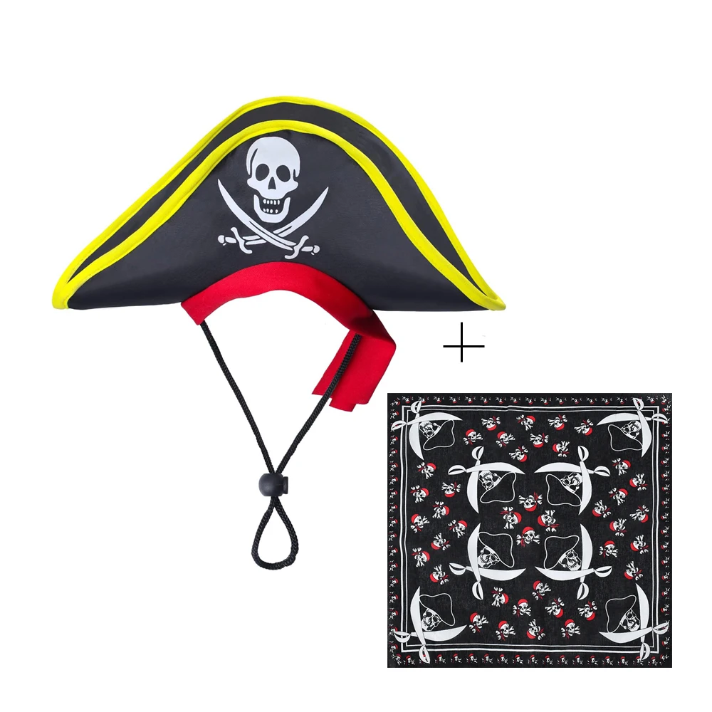 Halloween Hunde Bandana Caps mit Totenkopf Haustier Piratenhut Katzenhut Halloween Pirat Cosplay Kostüm Hund Dress Up Kostümzubehör – Detail 16