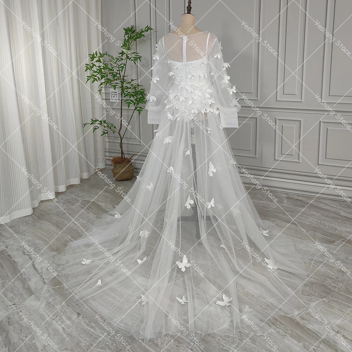 Long Sleeves 3D Lace Bridal Jumpsuit Dress Boned Customized Romantic Real Photos Plus Size Sweetheart Ivory Wedding Robe Gowns