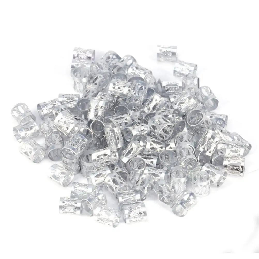 

300 шт. алюминиевых колец для дредов, полые трубки, украшения для кос, легкие, ручной работы, кольца для плетения дредов