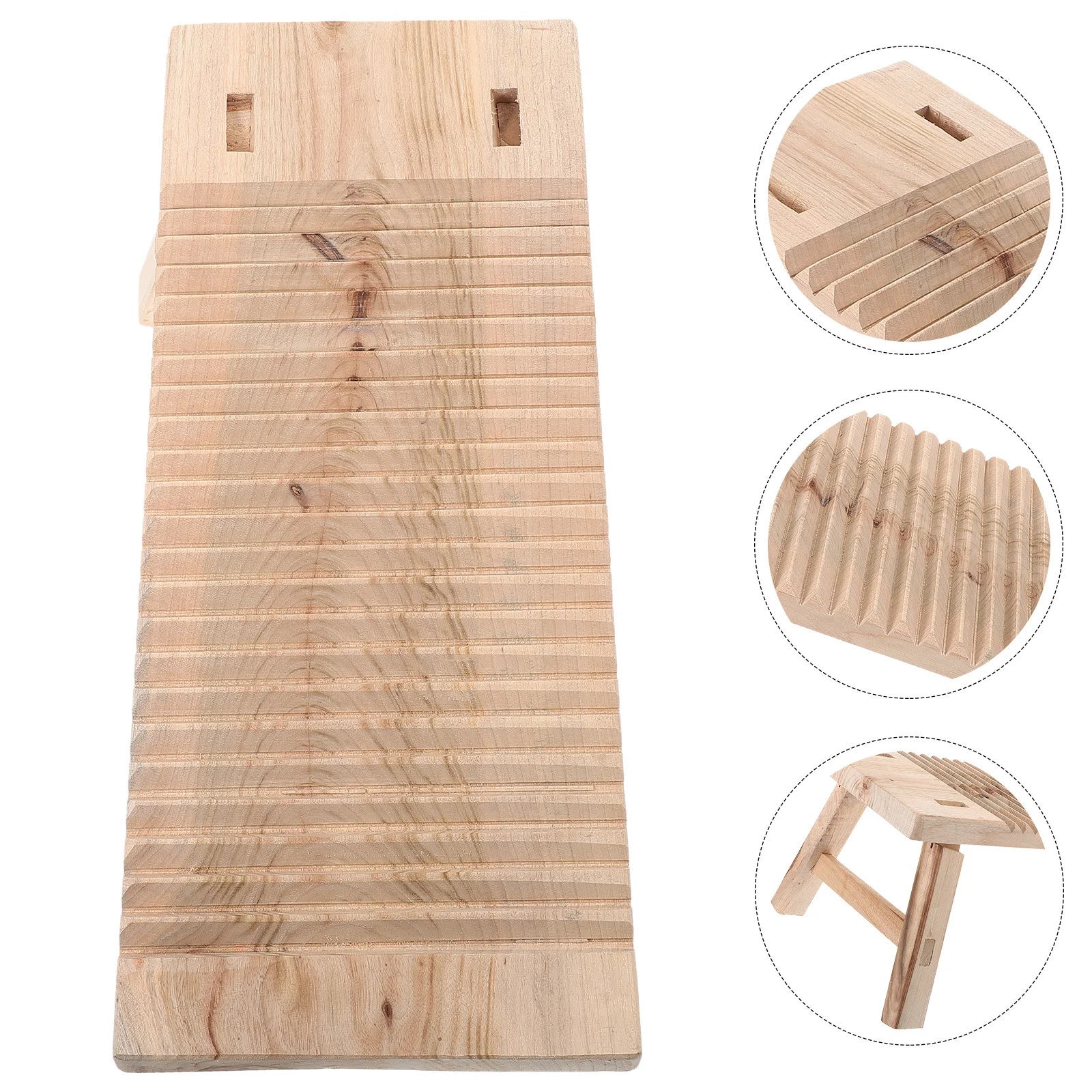 

Wood Rectangle Washboard Sturdy Wood Wash Board Hand Washboard Clothes Stain Removal Household Laundry Board Practical