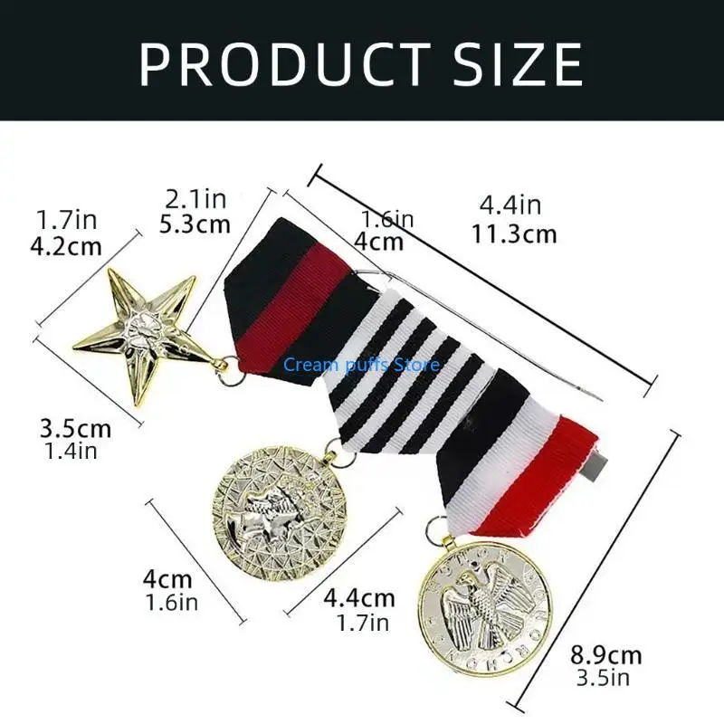 50LE Militarys Medals Brooch Pins,Jackets Coat Militarys Badge Brooch Pin Women Men