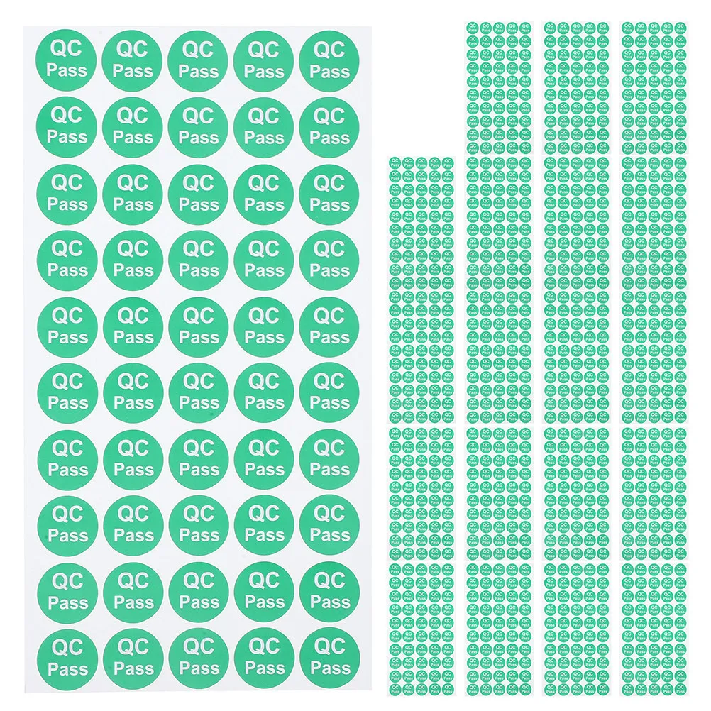 

10 Sheets Round Qc Passed Stickers Strong Adhesion Quality Inspection Labels for Approved Products in Logistics Electronics and