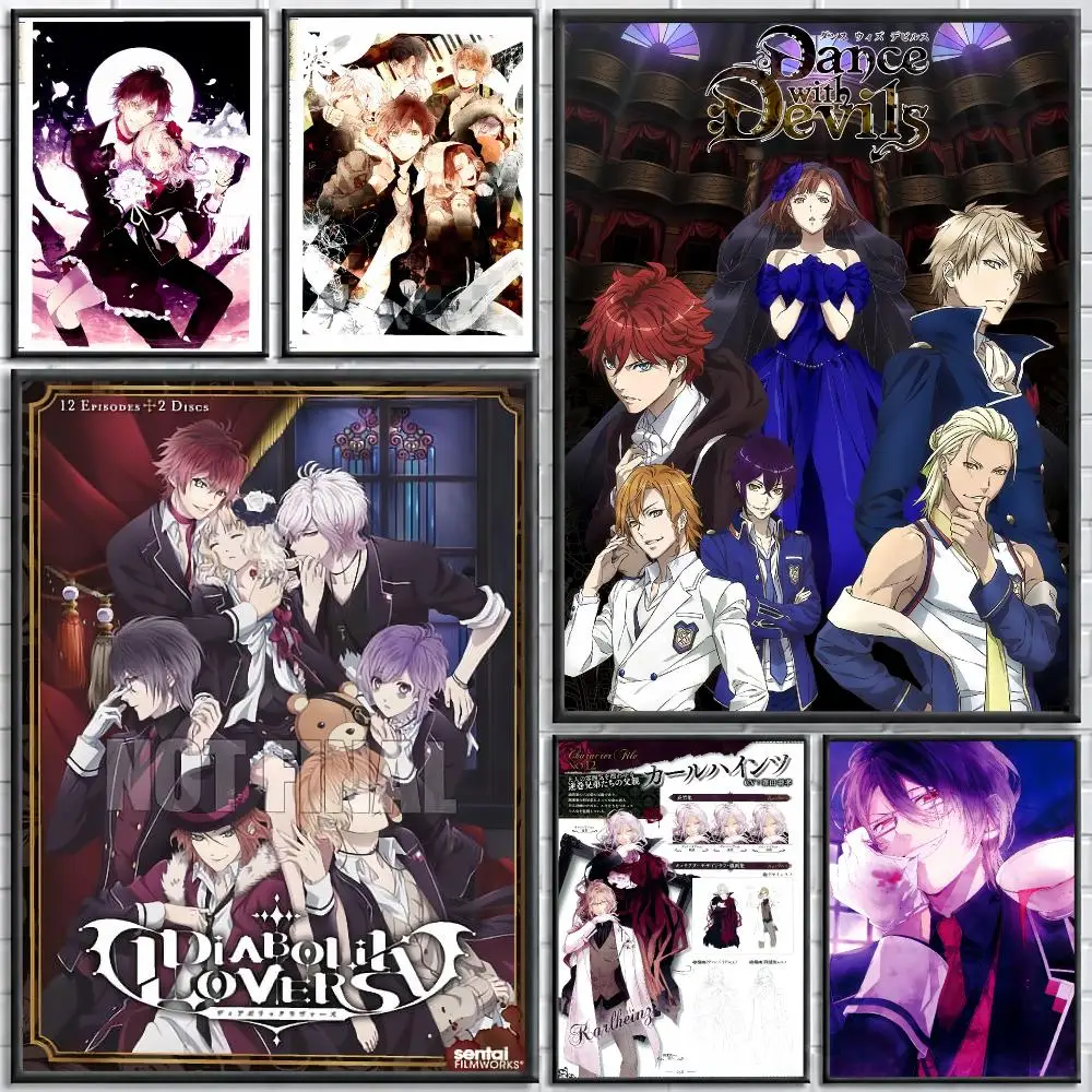 Anime Diabolik Lovers Painting Calligraphy Stylish Canvas Poster Wall Art for Living Room Bedroom Cafe Office Decor Gift