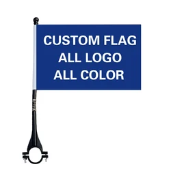 Eoodlove customized polyester fiber flag with any pattern single side printed 8.3x5.5 inch outdoor bicycle motorcycle flag