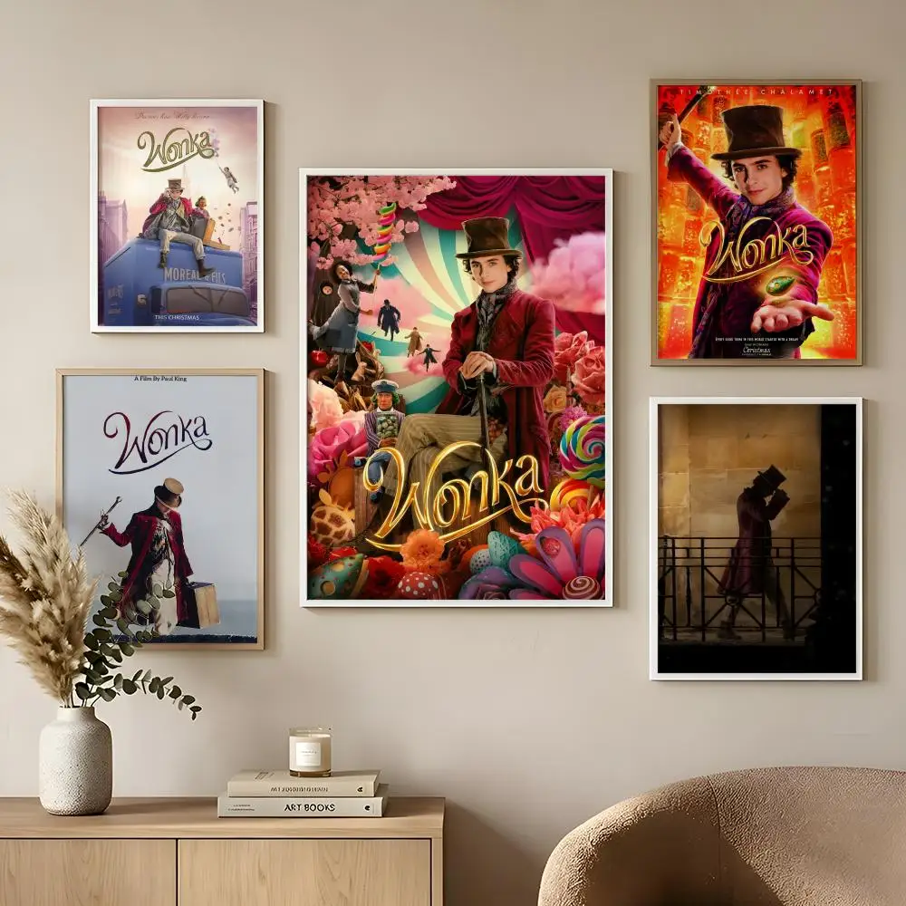 Póster de la película Wonka 2023 en HD, sin residuos, autoadhesivo, de PP, decoración Peel&Stick