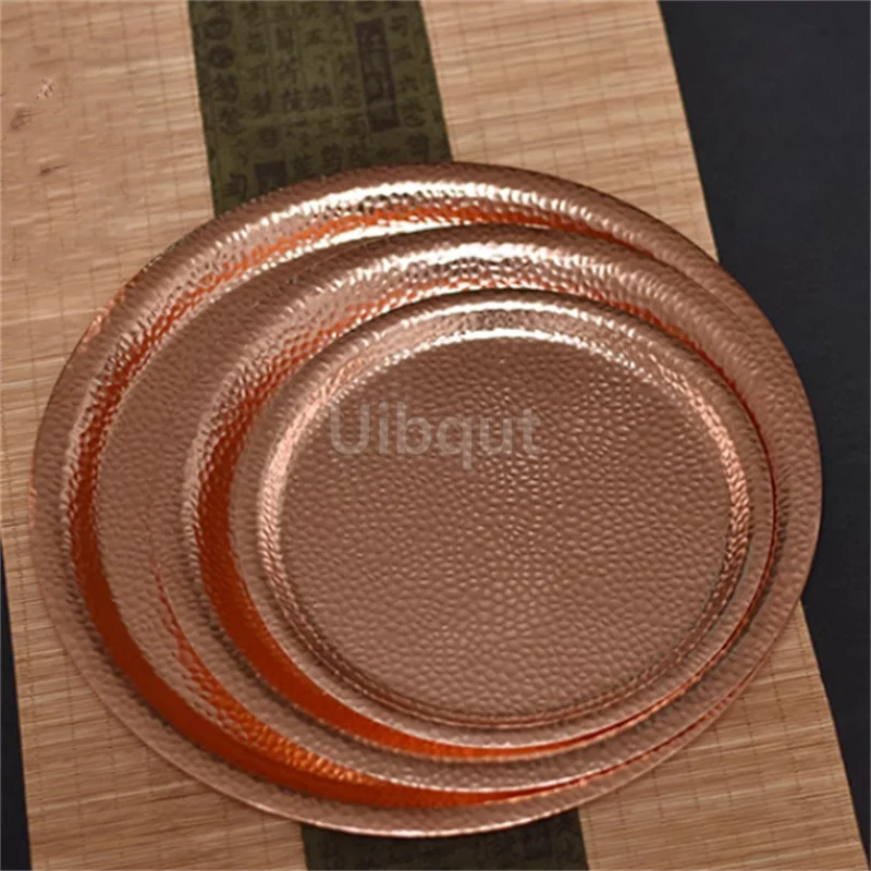 Hammered Copper Golden Decorative Tray 1