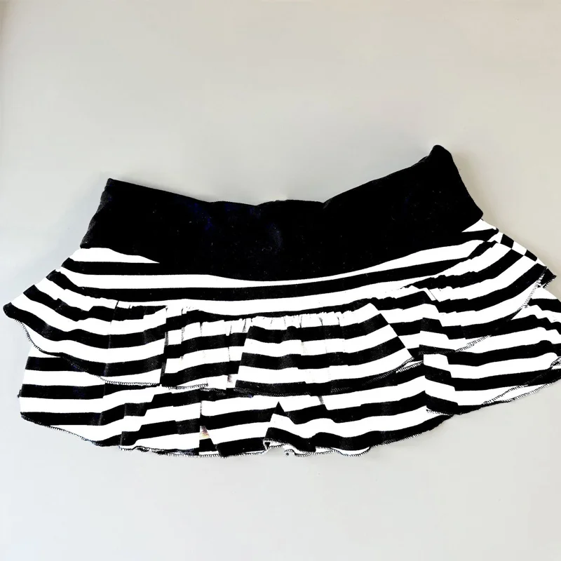 

Summer Preppy Retro Striped Layered Skirt Women's High Waist Ruffle A-line Mini Skirt Casual Niche Spicy Girl Versatile