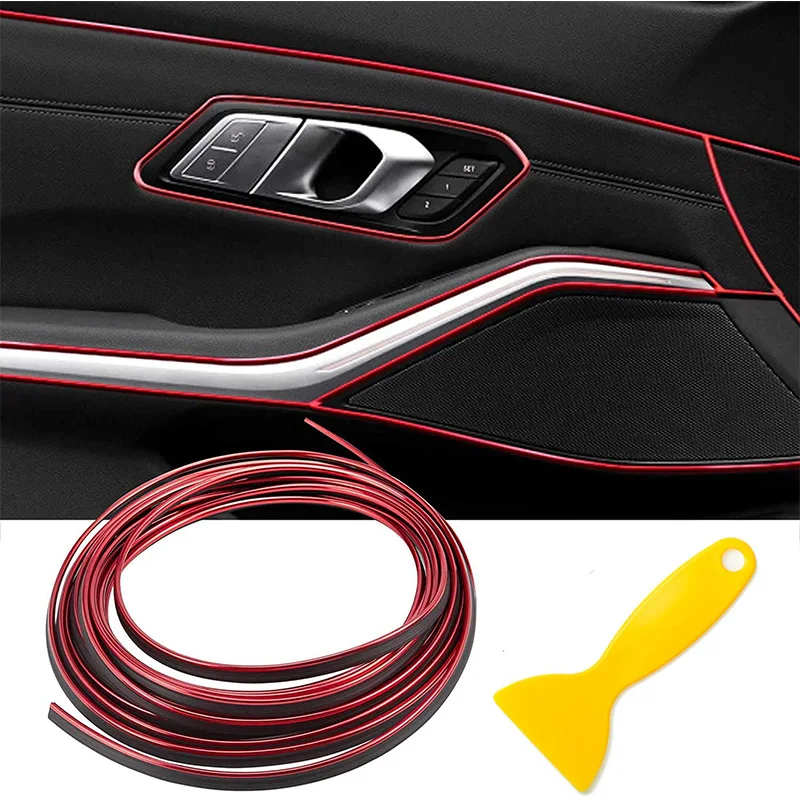 5m auto molduras capa de carro guarnição porta do painel edgein carro-estilo do carro universal moldando decoração interior tiras flexíveis