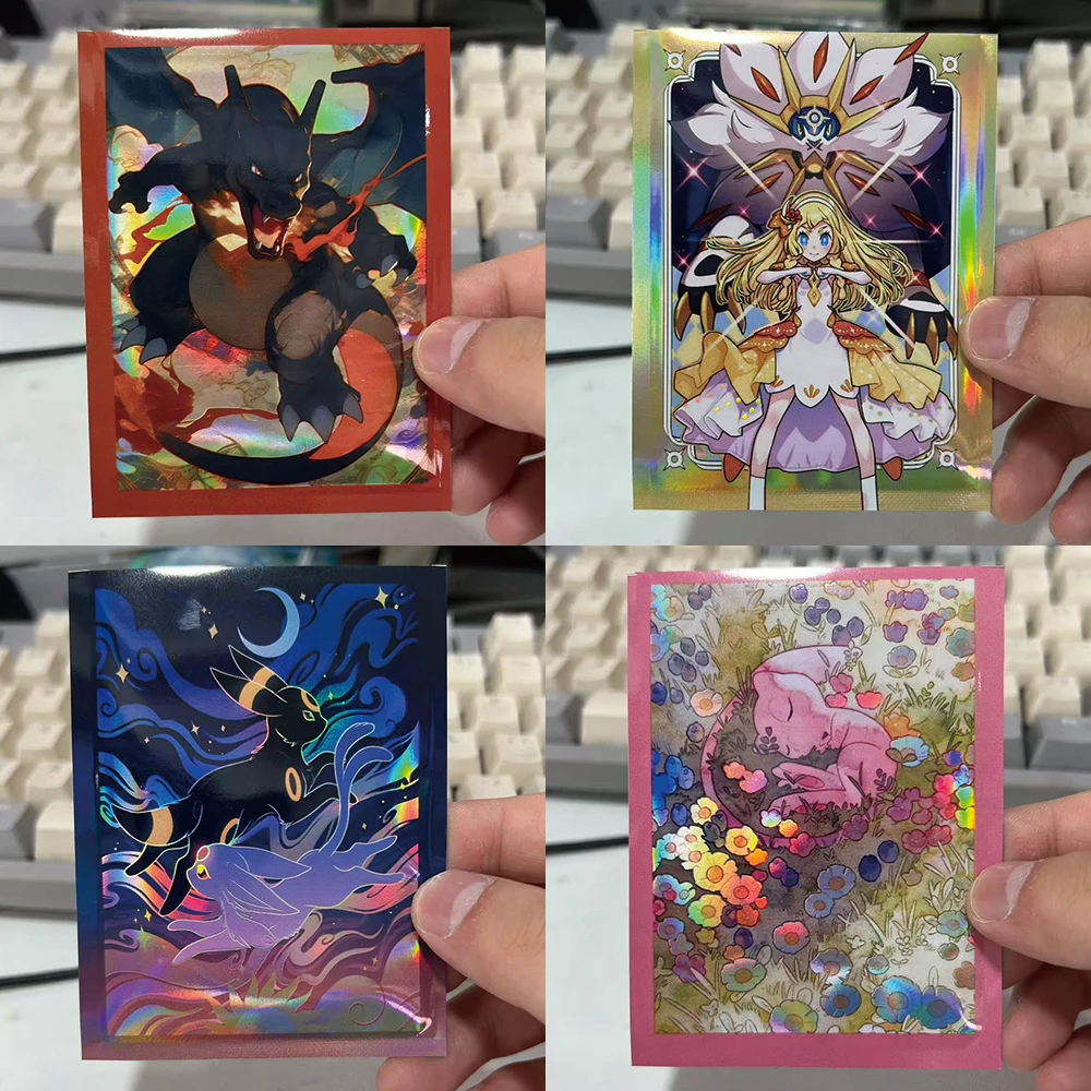 

65PCS/SET Charizard Lillie Foil Card Sleeves Suitable for PTCG OTCG MTG and Other Collectible Cards Card Film Protective Cover