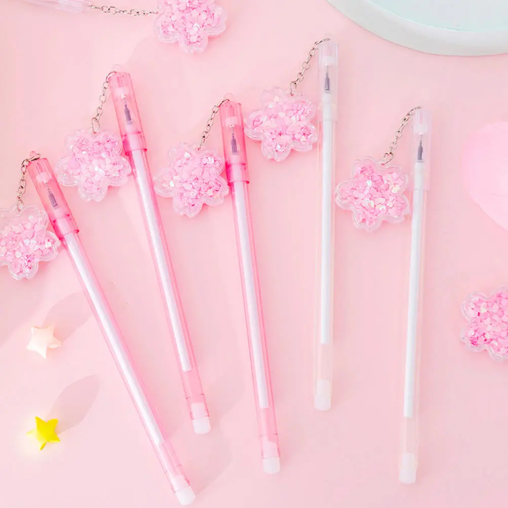 

8pcs Black Marker Pen Multi Function Sign Portable Sequins Adorable Gel Writing Plastic Student Use Accessory Smooth Writing