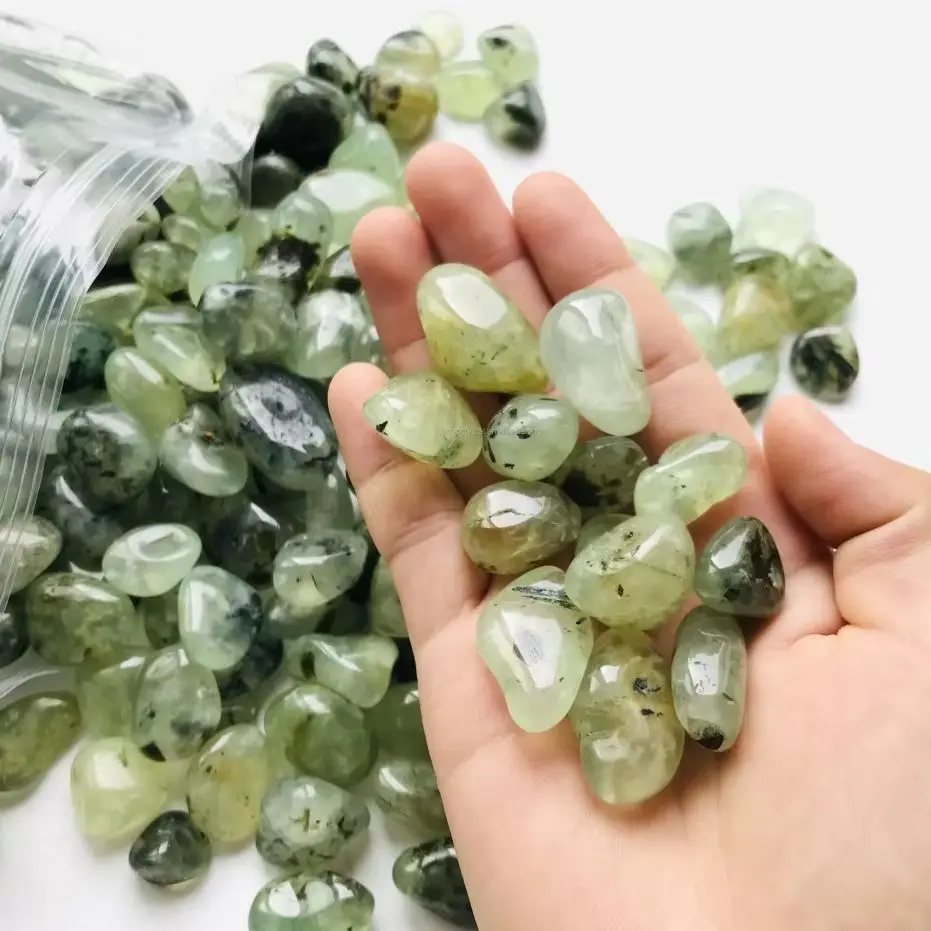 Natural Crystal Green Prehnite Tumbled Stones Gravel Healing Crystal Reiki Meditation Energy Crystals Minerals for Decorative