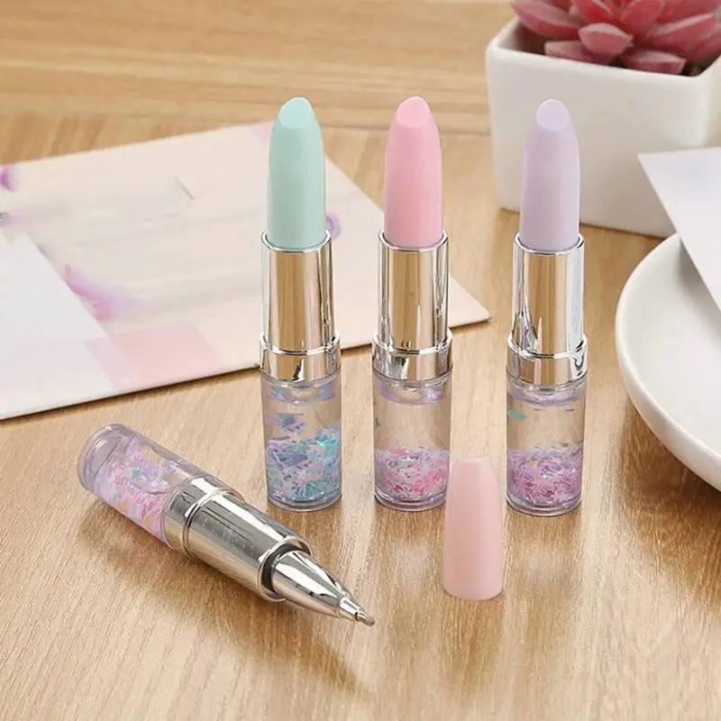 W89C 6 PCs 0,5 mm Gel stiften Lipstick Form Schreiben von Stift Neuheit Gel -Tintenstift