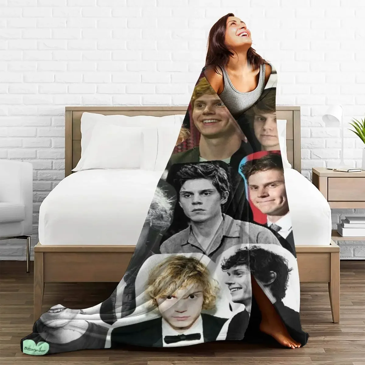 

Cute Evan Peters Baby Blanket Plaid Fleece Textile Sofa Cover Decor Movie TV Actor Soft Throw Blanket for Sofa Outdoor Bedspread