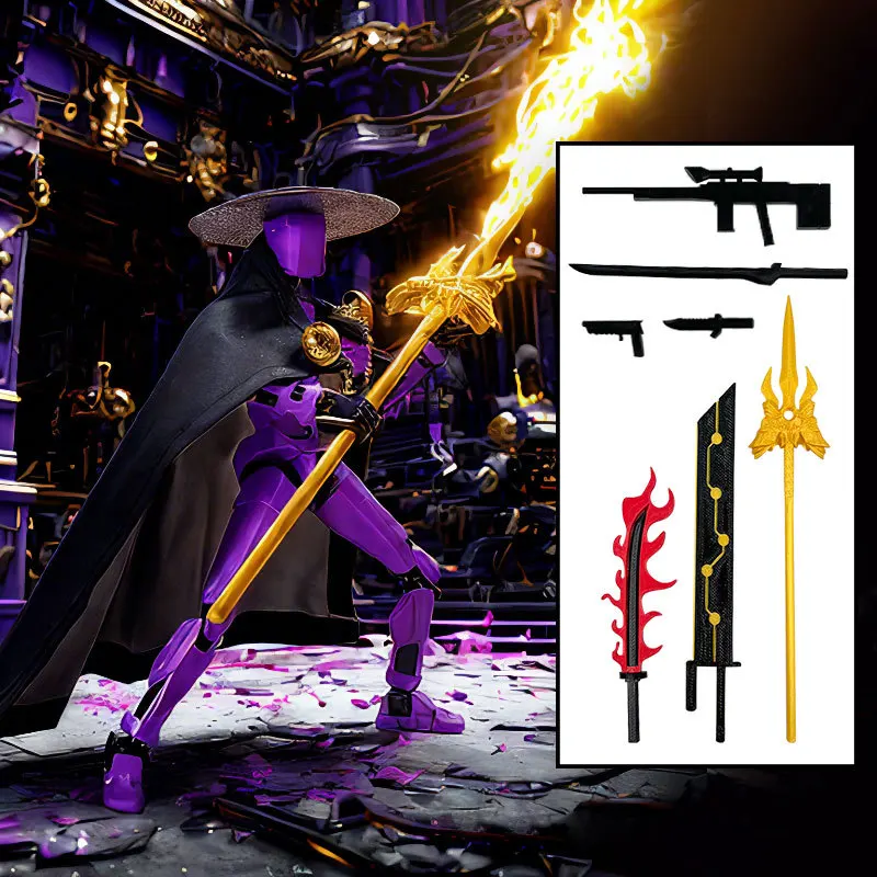 Jianghu chevalerie soldat 13 figurines d'action 3D imprimé multi-articulé mobile chanceux 13 figurine factice bricolage assemblage enfants jouet