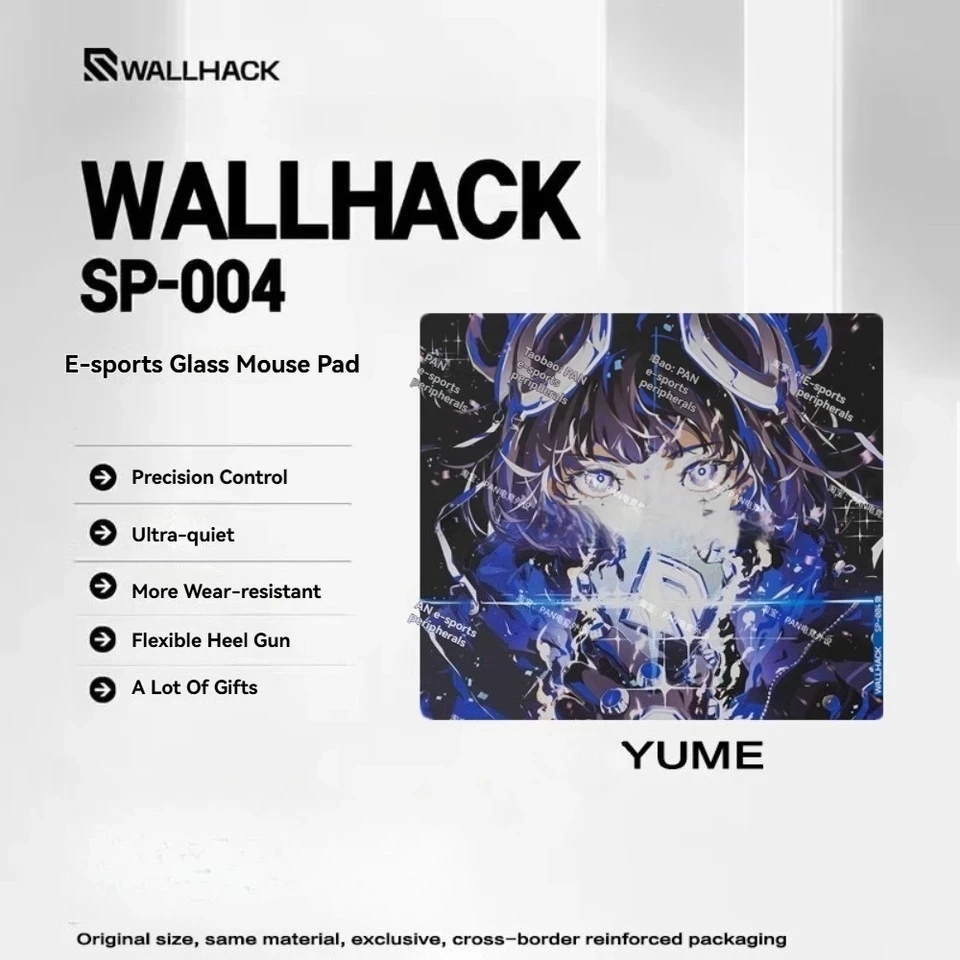 

WALLHACK4.0 Yume mousepad Gaming Smooth Reproduction Upgraded Glass Table Pad Customized Smooth Fps Mouse Pad Gaming Accessories