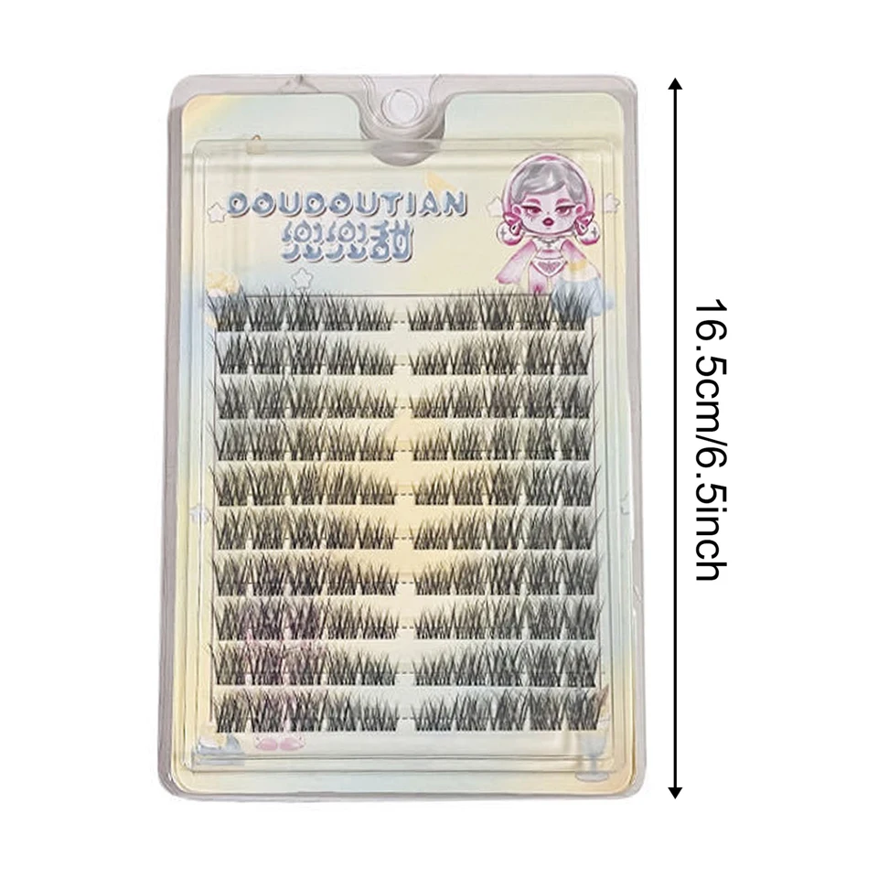 Racimos de Pestañas Esponjosos DIY, Estilo Manga Gato, Pestañas Postizas Naturales Rizadas con Ala para Maquillaje Diario 5