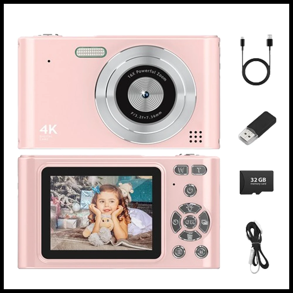 H15 Pocket Camera  Entry Level Retro Digital Student Camera Outdoor Photo HD Video Recorder Mini Selfie Camera 12 Languages