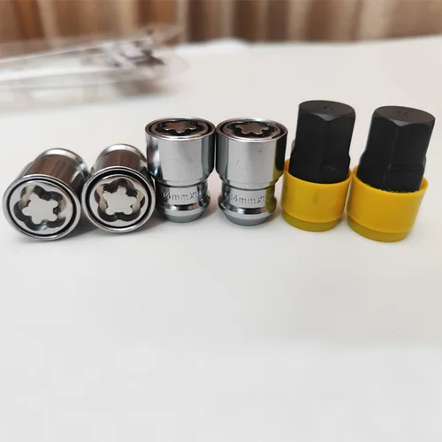 Tuercas de bloqueo de rueda de coche de acero de seguridad, antirrobo de alta calidad, M12X1.5, M12X1.25, M14X1.5, 4 tuercas + 2 llaves, 36mm