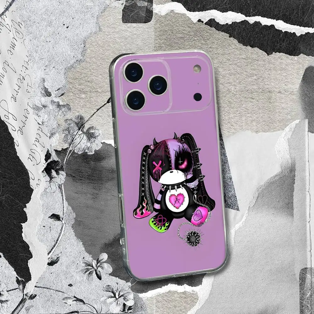 Love Black and Cute Emo For iPhone 17,16,15,14,13,12,11 Plus,Pro,Max,XR,XS,X,7,8 Plus,SE,Mini Transparent Soft Phone Case - view 4