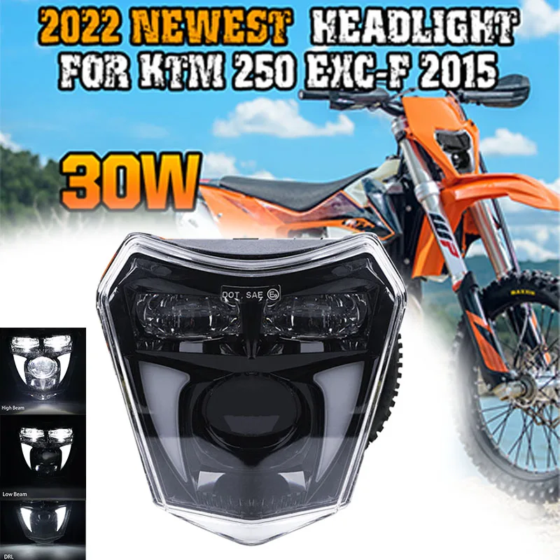 

Motorcycle LED Headlight Hi/Lo Beam DRL Light Motocross Enduro Dual Sport Dirt Bike Headlamp For K-T-M EXC XCF SX SXF XC XCF SMR