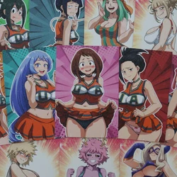 20pcs/set MHA Females Character Cards Sexy Girls Hero Ochaco Uraraka Momo Himiko Toga Nejire ACG Collections Frosted Paper Card