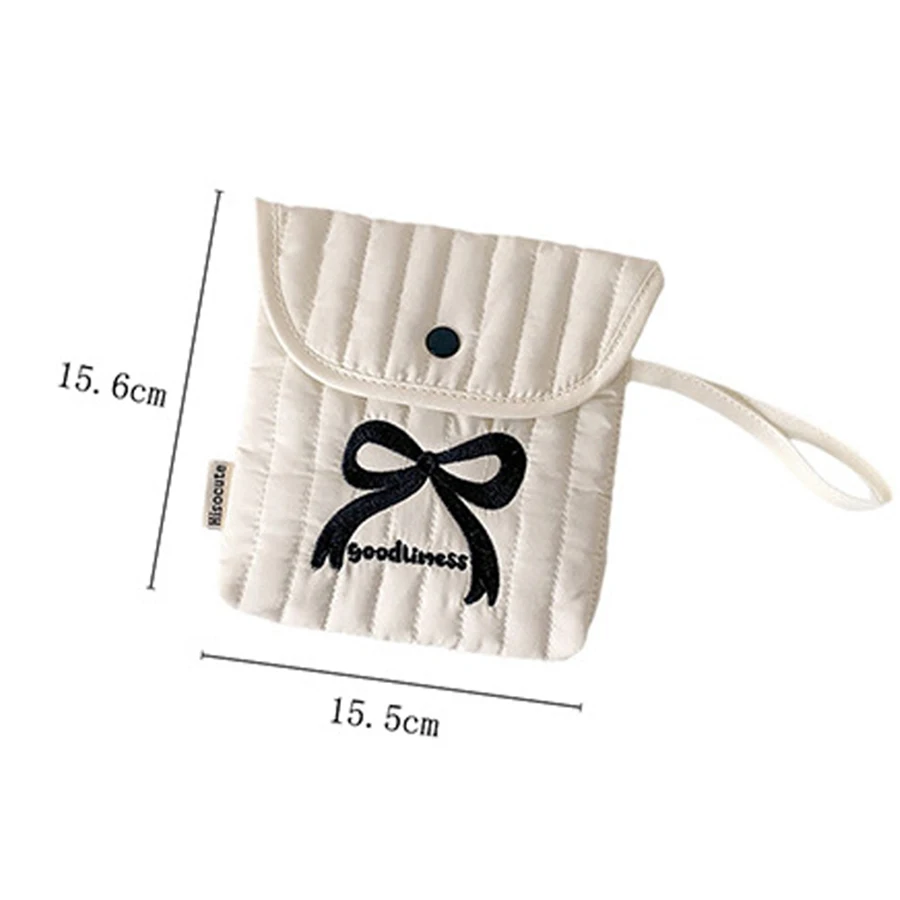 كريم اللون المحمولة صفر عملة المحفظة القوس نمط الفوط الصحية الحقيبة محفظة صغيرة للنساء الفتيات أساسيات السفر