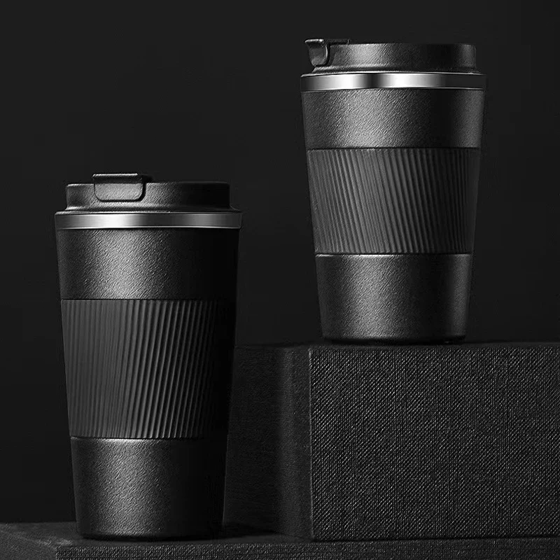 2024 New 510ml Double Stainless Steel Coffee Thermos Mug Leak-Proof Non-Slip Car Vacuum Flask Travel Thermal Cup Water Bottle