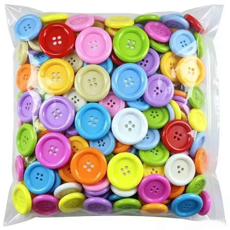 5-100pcs Colourful Super Big Buttons 5cm Great Circle Edge 4 Hole Large Plastic Buttons for Needlework DIY Sewing Accessories