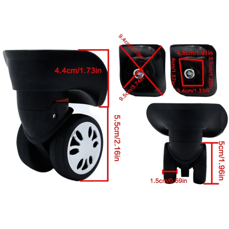 1 pair Travel Suitcase Luggage Replacement Parts Universal 360 Degree Swivel Wheel Repair Accessories Trolley Wheel Tool