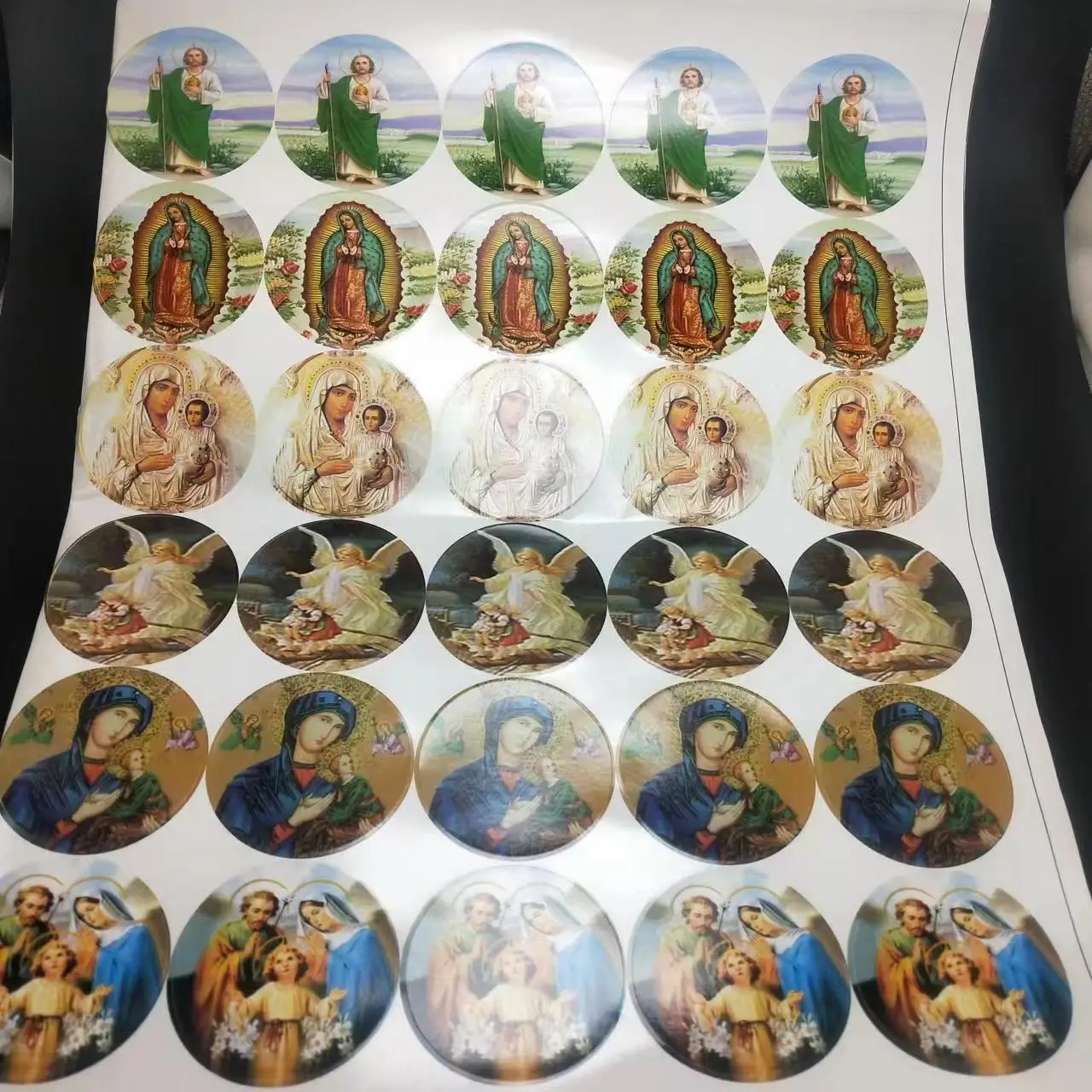 free shipping 60pcs one paper saint picture stickers religious stickers
