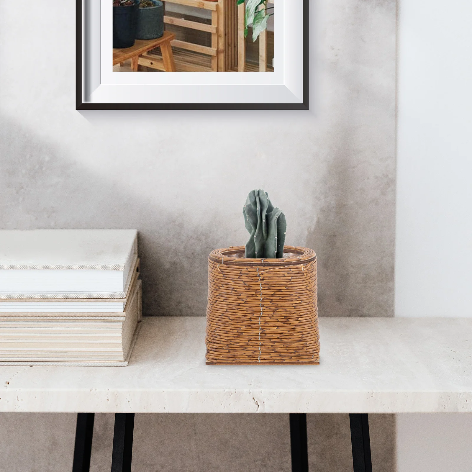 

Hand Woven Rattan Flower Plant Planter For Home Decor Storage Basket Rattan Woven Plant Basket Garden Planter