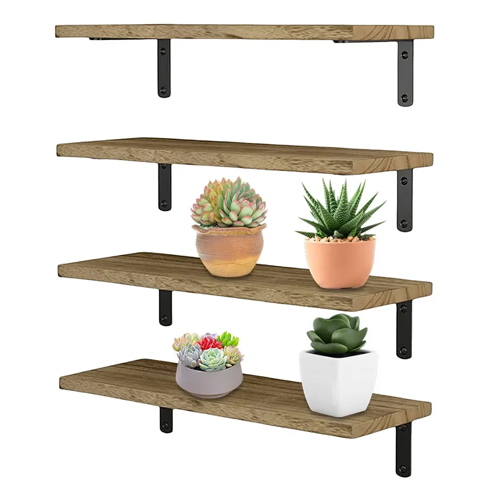 

4 шт. плавающие полки деревенская плавающая книжная полка декоративная многоцелевая для спальни гостиной