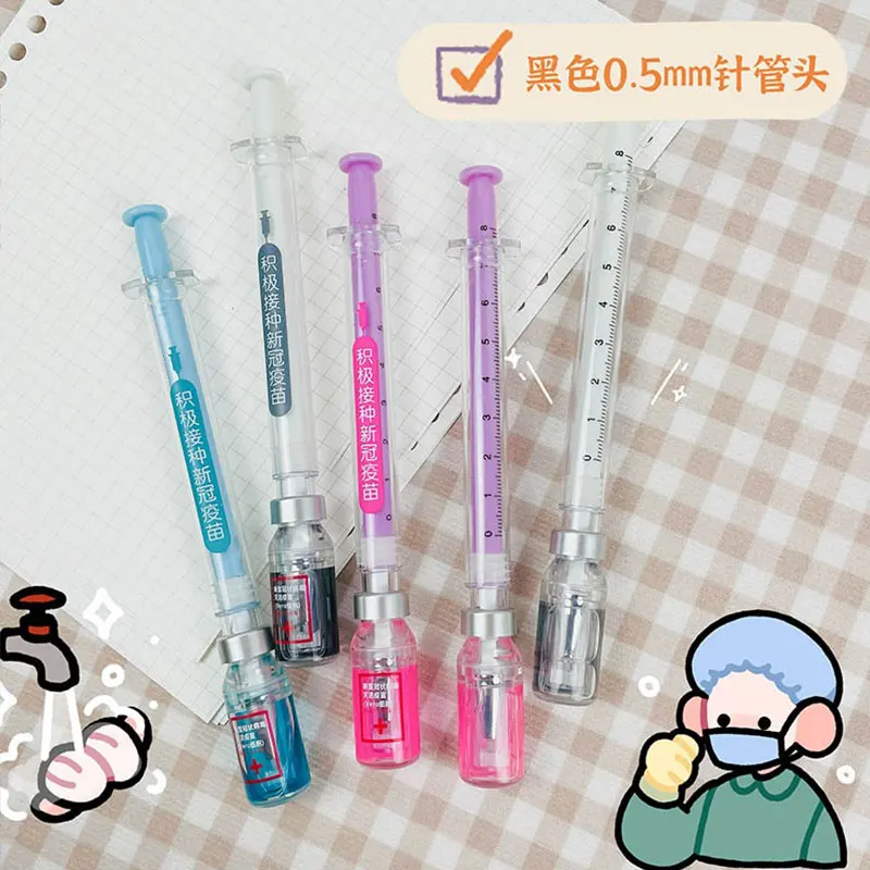 

50Pcs Novelty Syringe Peculiar Shape Cute Stationery School Office Stationery Gel Pen