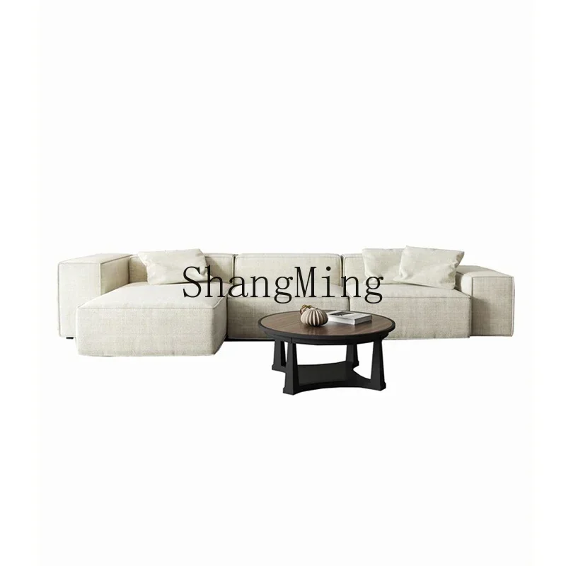 ZZJ simple double-sided sitting tofu block fabric sofa large apartment square cotton and linen combination corner latex sofa