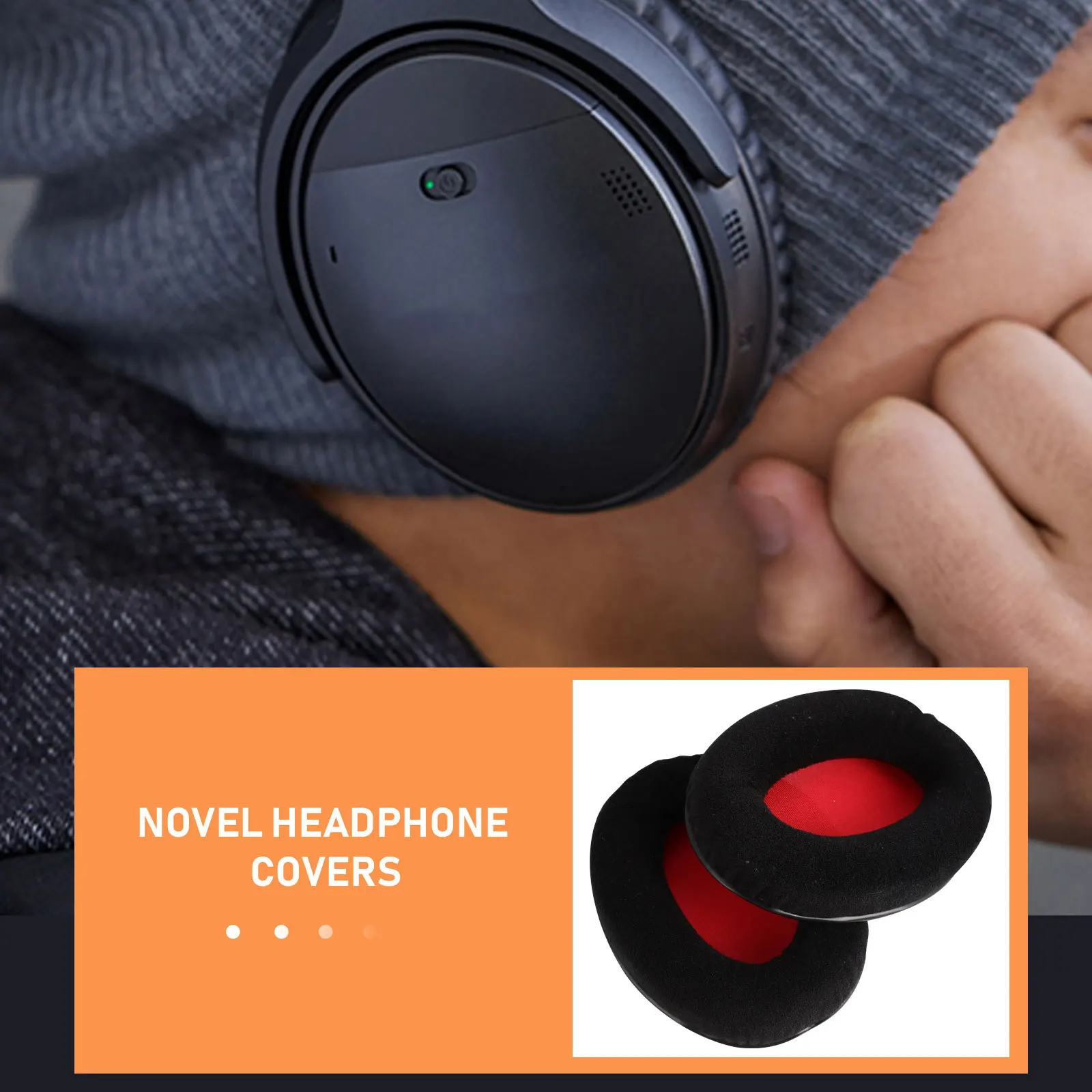 Fundas de esponja para auriculares, almohadillas suaves y transpirables de algodón con memoria de franela, repuesto para un sonido cómodo y duradero, 2 uds.