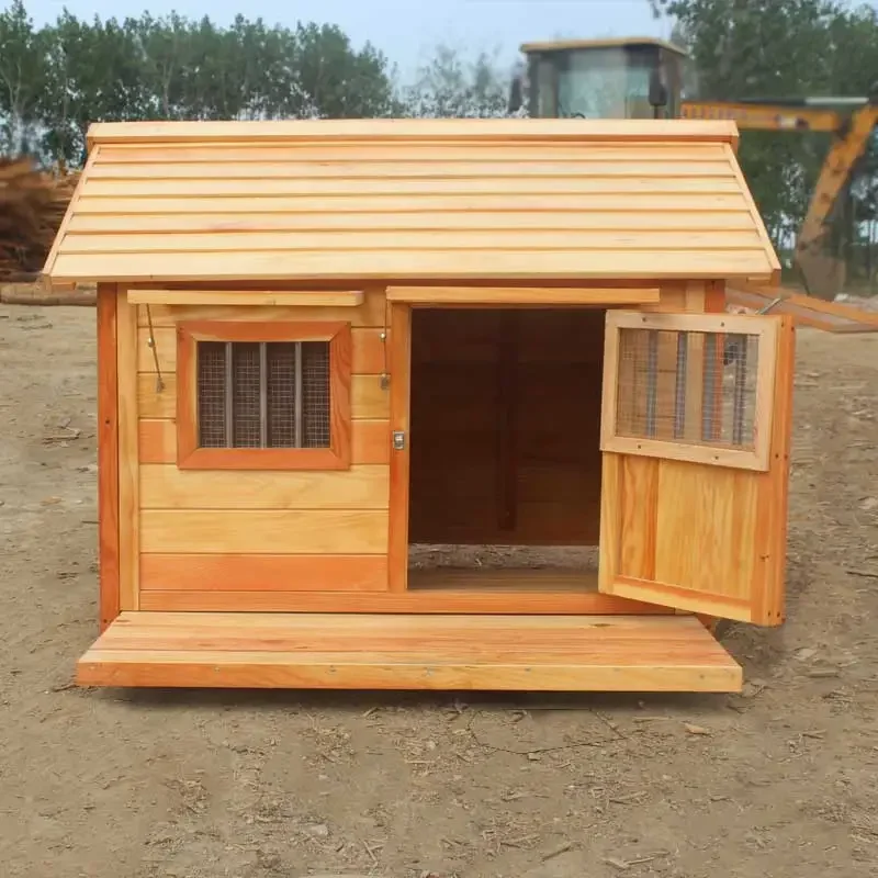 Outdoor solid wood waterproof and anticorrosive golden retriever dog house kennel large and medium-sidog cage dog house