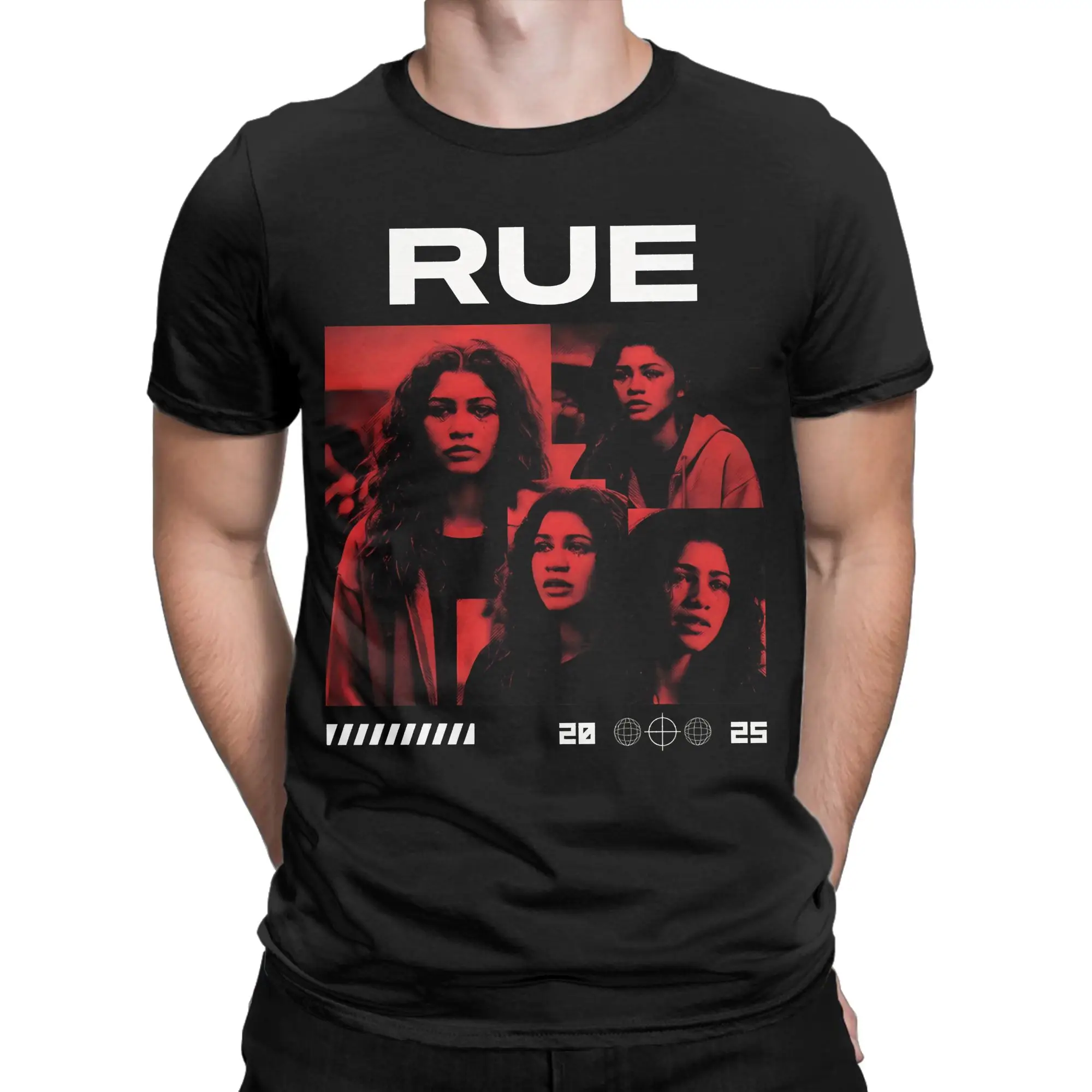 T-shirt d'été Euphorias Harajuku, 100% coton, col rond, surdimensionné, manches courtes, Y2K, amusant
