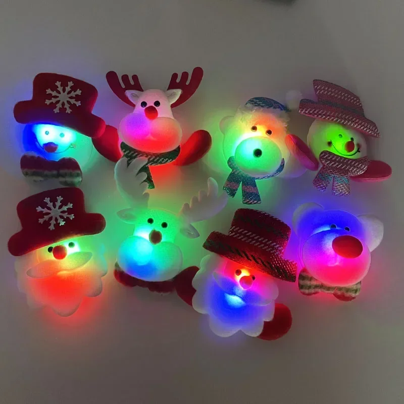 16PCS Christmas Flashing Brooch Pins Light Up Badge Kids Adults Toys Gift Glow LED Party Navidad Wedding Festival