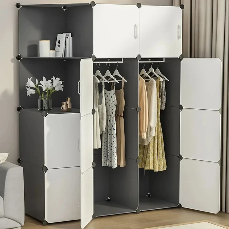 Simple Portable Closet Partitions Clothes Storage Organizer Wardrobe Bedroom Cupboard Cabinet Shelf Vestidores Salon Furniture