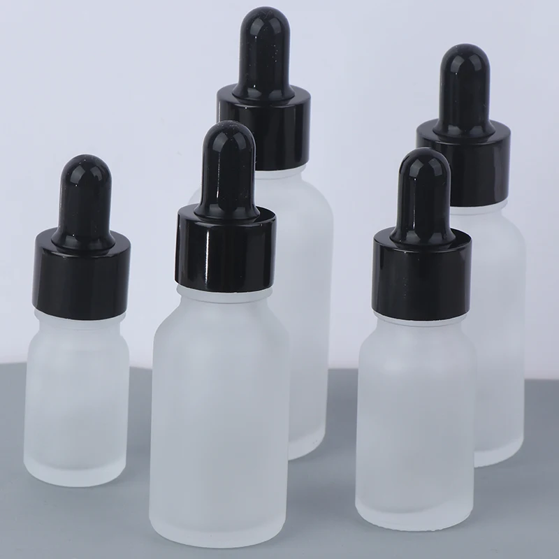 Empty Lip Gloss Tubes Frosted Dropper Amber Glass Aromatherapy Liquid For Essential Massage Oil Pipette Refillable Bottle 5-30ml