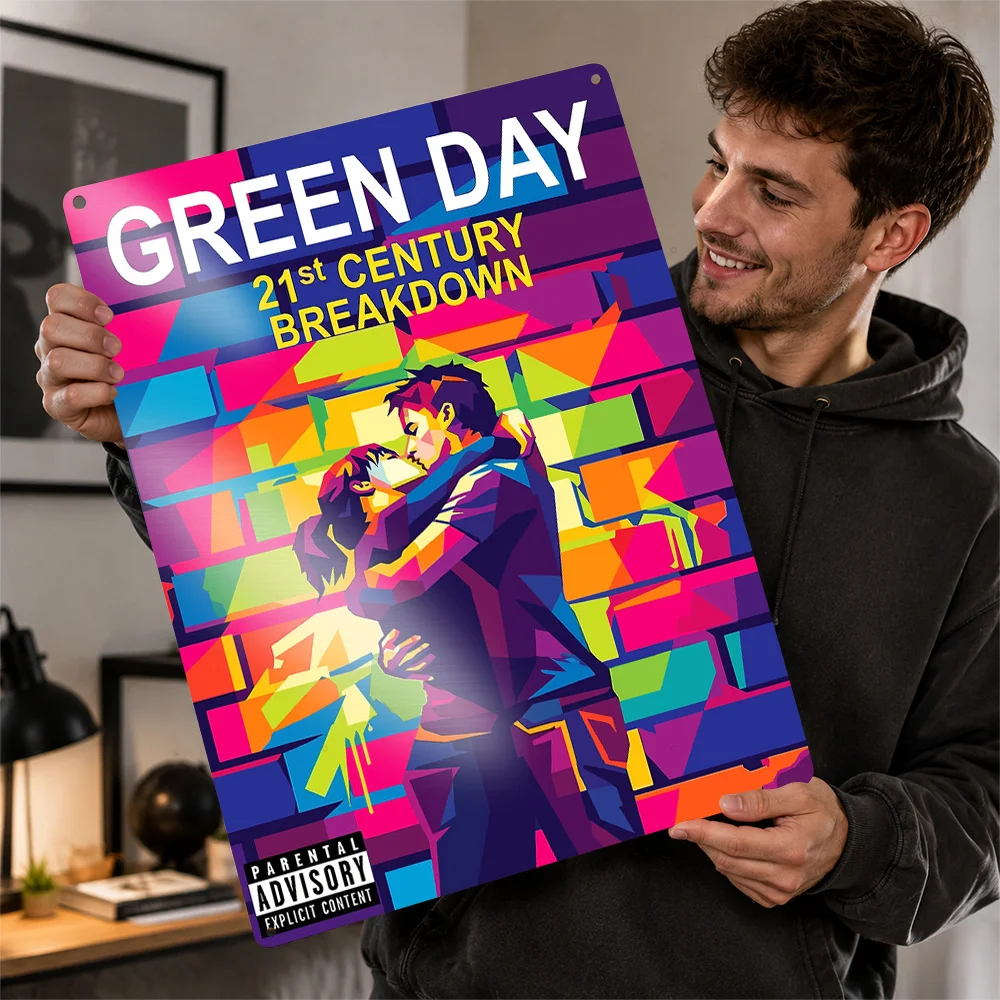 Green Day 21st Century Breakdown Album Art 3D Texture Printed Poster Custom Vintage Metal Tin Plate Sign for Wall Art Room Decor