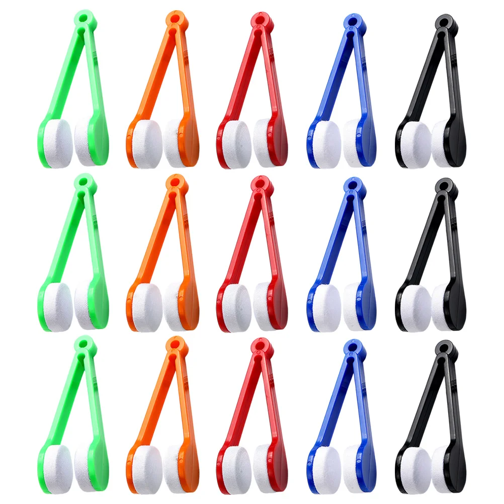 15 pezzi clip per pulizia occhiali da sole mini spazzola per pulizia occhiali occhiali strumenti per pulire lenti salviette per schermi panno