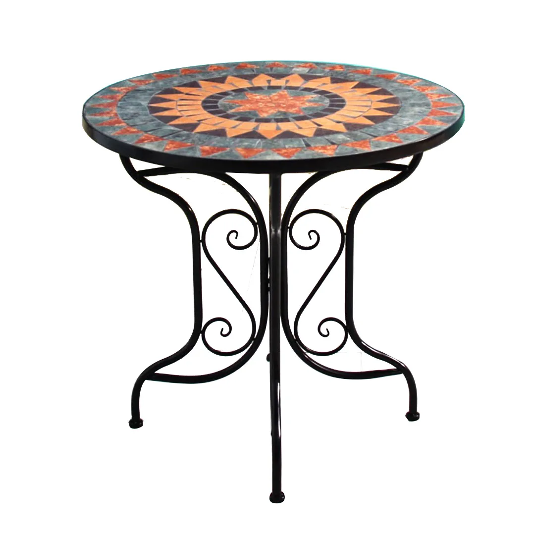 

Foreign trade explosion outdoor mosaic leisure balcony table and chair coffee table three-piece set bar cafe table and chair