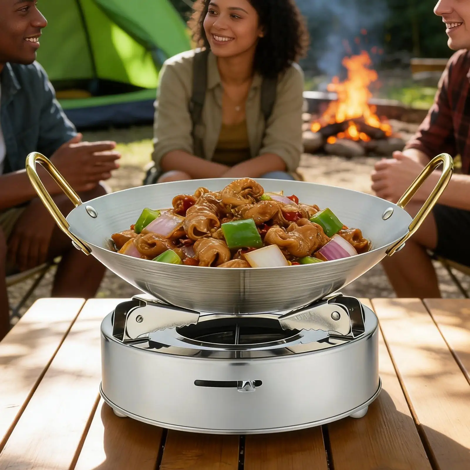 Small Alcohol Stove Portable Outdoor Cooker Portable Spirit Burner With Pot For Campers Hikers Travelers Fishermen Backpacking