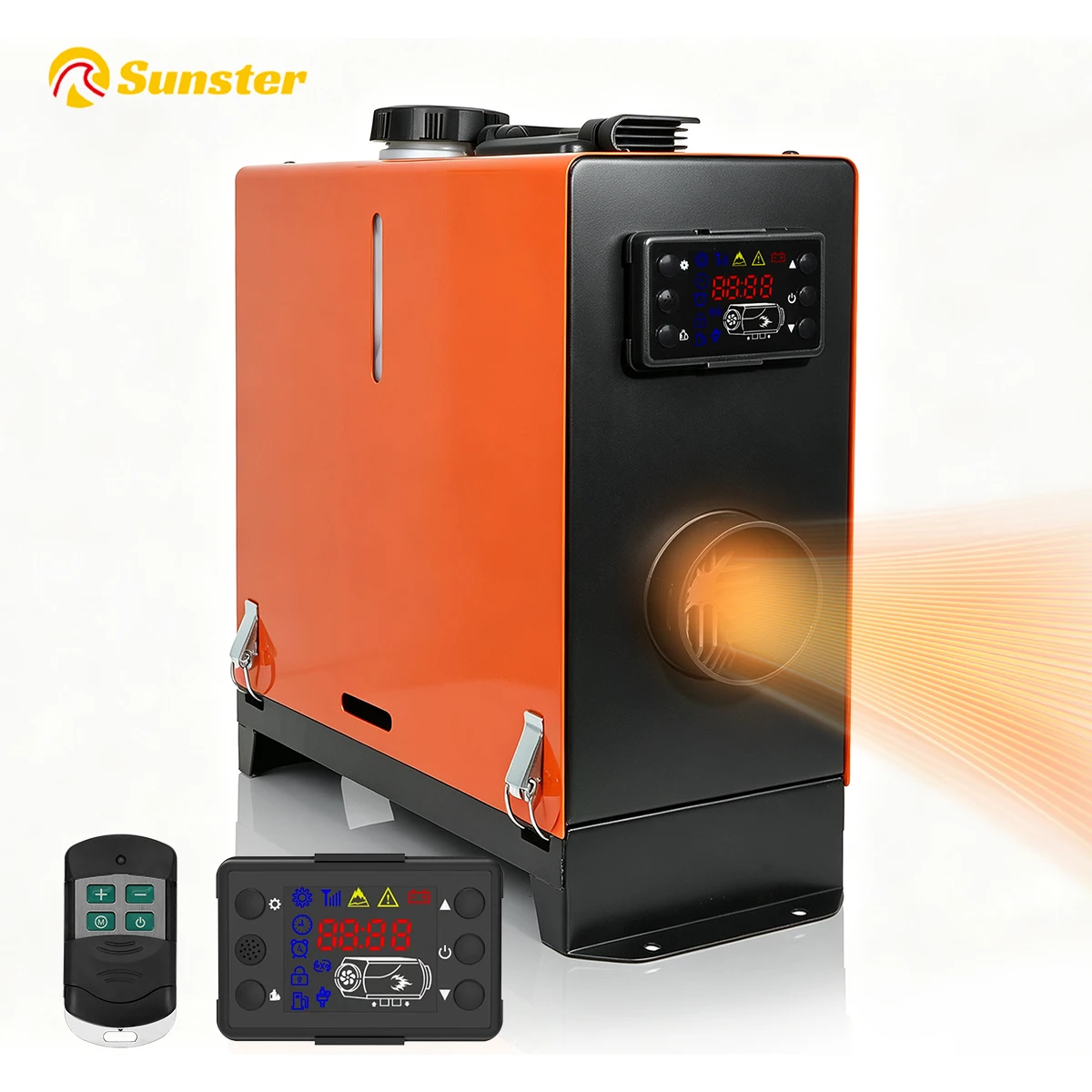 8KW 12V Diesel Air Parking Heater All-in-One with LCD Remote, -40℃ Extreme Start, Low Noise Muffler, for RV Truck Camper Van Boat