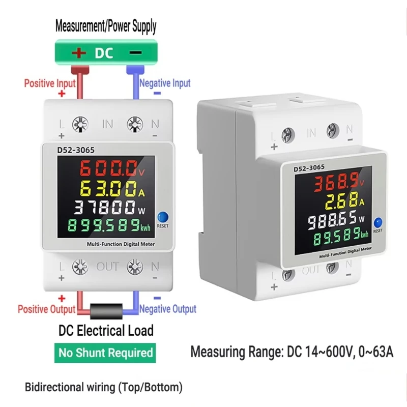 DC14-600V LCD Meter with Current and Energy Screen for Battery Equipment