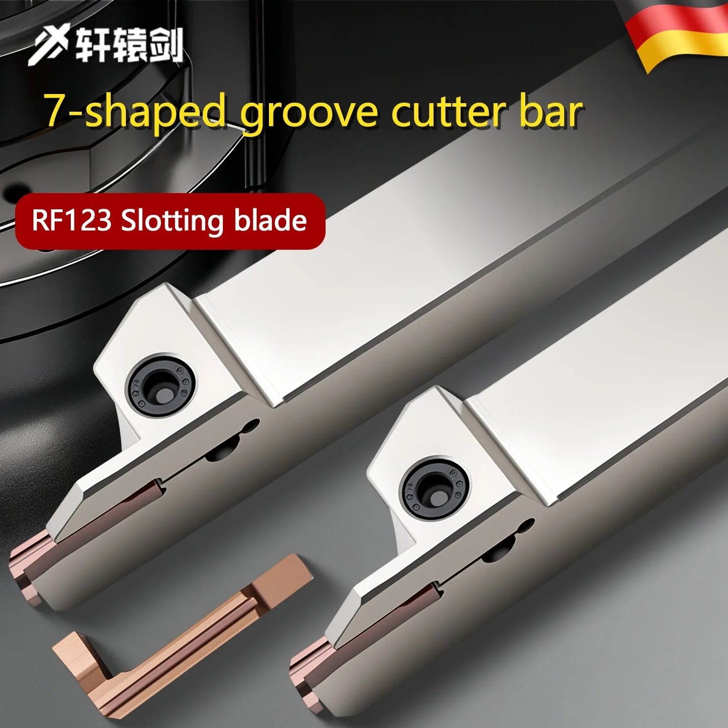 CNC Lathe Tools 7-shaped groove cutter bar Slotting Tool Holder Spring steel seismic resistance For RF123 slotting blades