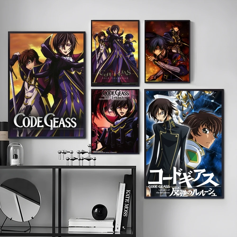 Code G-Geass Zero Art Anime Painting Calligraphy Canvas Poster Art for Bedroom Living Room Home Decor Decoration Decals Gift